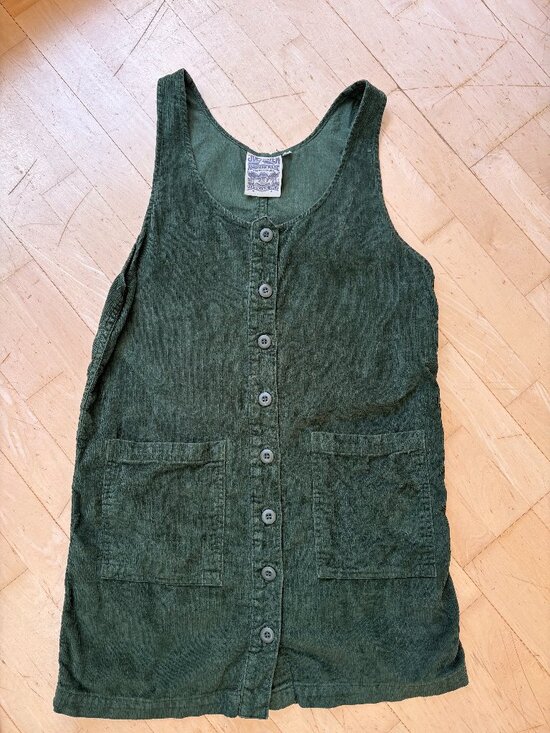 Jungmaven Pants - RARE Jungmaven Corduroy Jumper Dress Cotton/Hemp Sz S Romper Buttons Pockets
